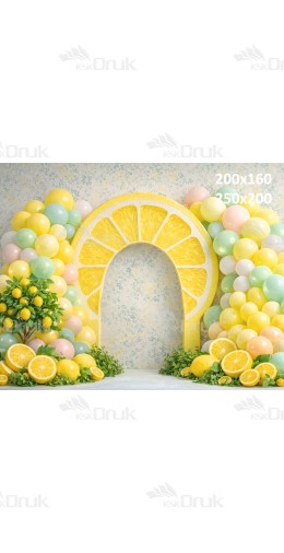 Tło fotograficzne „Cytrynowa brama – świeża letnia aranżacja” | UB_786